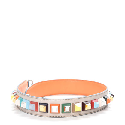 Fendi Vitello Dolce Plexiglass Bi-Color Studded Strap You Grigio Polvere Arancio Multicolor 2 of 4