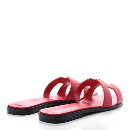 Hermes Calfskin Oran Sandals 37 Rose Cotinga 4 of 11