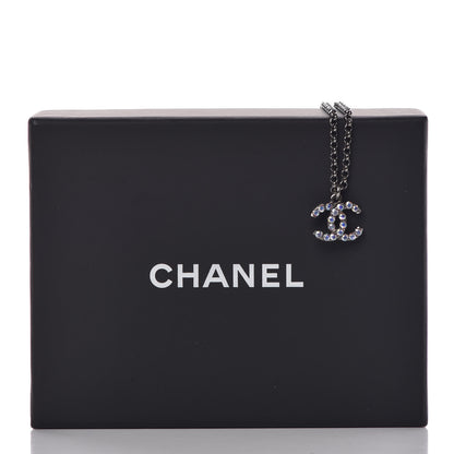 Chanel Ruthenium Crystal CC Necklace Iridescent Purple 7 of 7