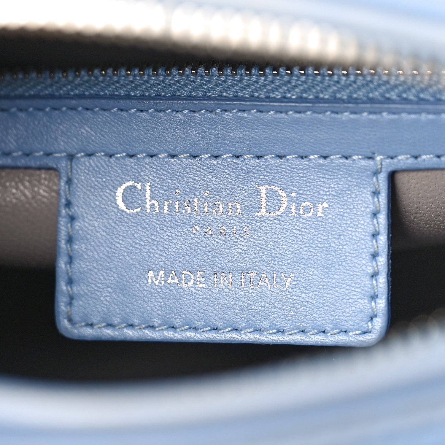 Christian Dior Lambskin Cannage Medium Bi-Color Lady Dior Blue Gray 6 of 11