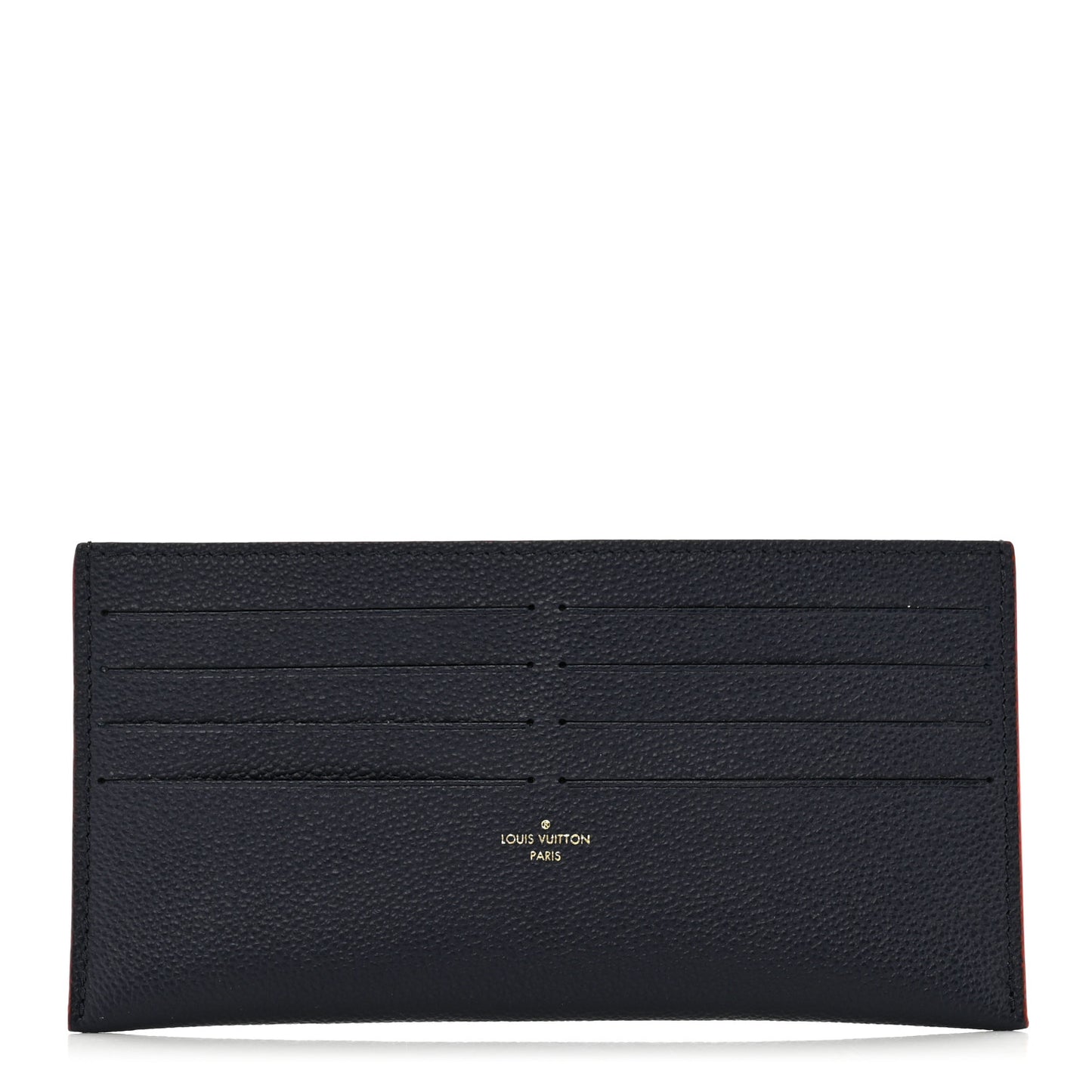 Calfskin Felicie Chain Wallet Card Holder Insert Marine Rouge