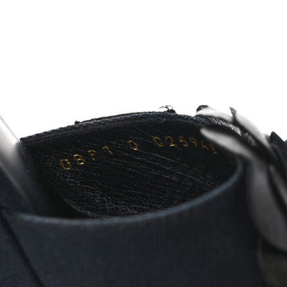 Chanel Canvas Camellia Wedge Sandals 38.5 Black 38 Black 8 of 9