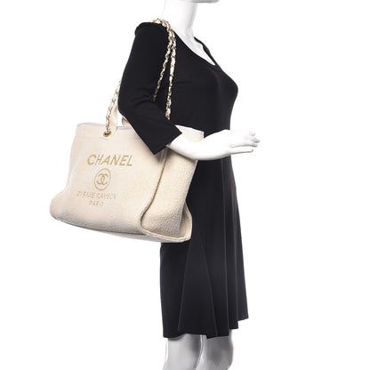 Chanel Lurex Boucle Large Deauville Tote White 2 of 9