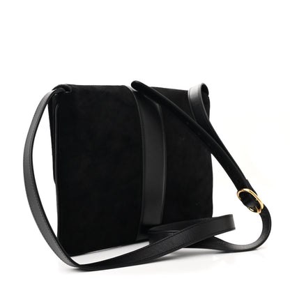 Gucci Suede Medium Arli Flap Shoulder Bag Black 3 of 12