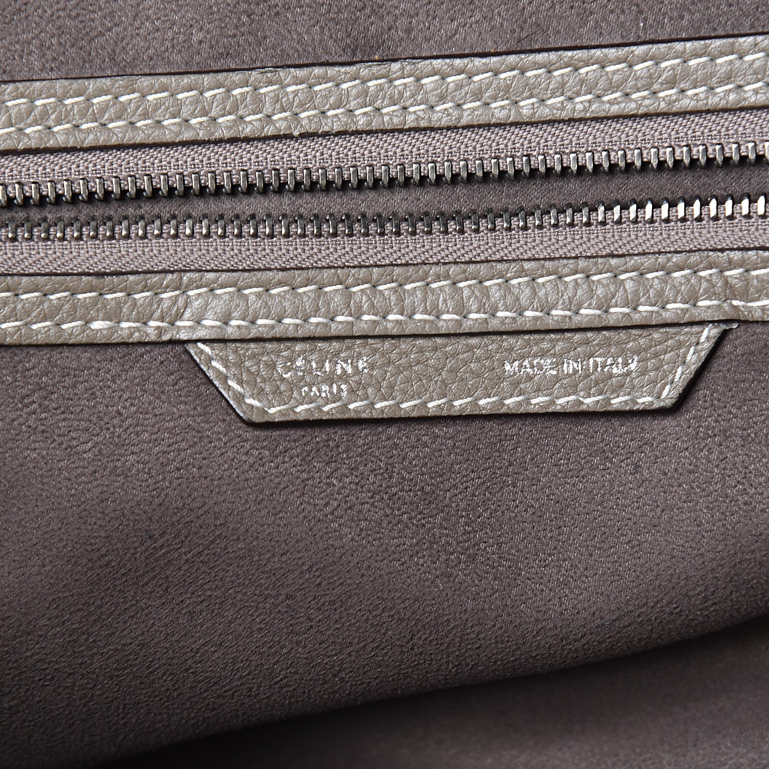 Celine Drummed Calfskin Mini Luggage Souris 6 of 14