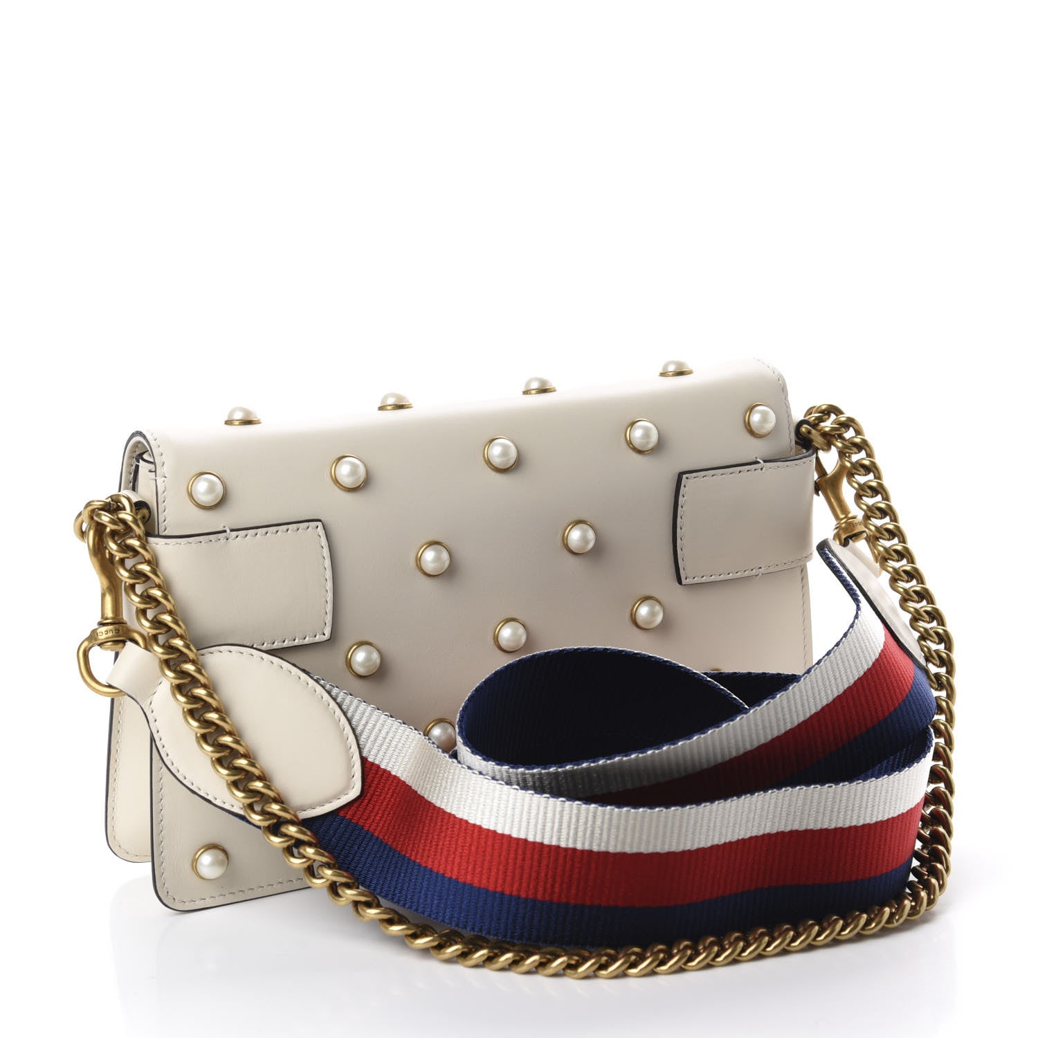 Gucci Nappa Pearl Studded Mini Queen Margaret Broadway Shoulder Bag Mystic White 3 of 11