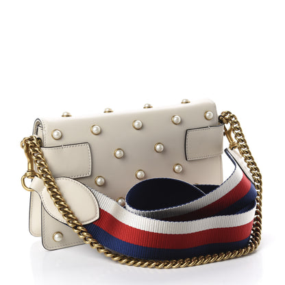 Gucci Nappa Pearl Studded Mini Queen Margaret Broadway Shoulder Bag Mystic White 3 of 11