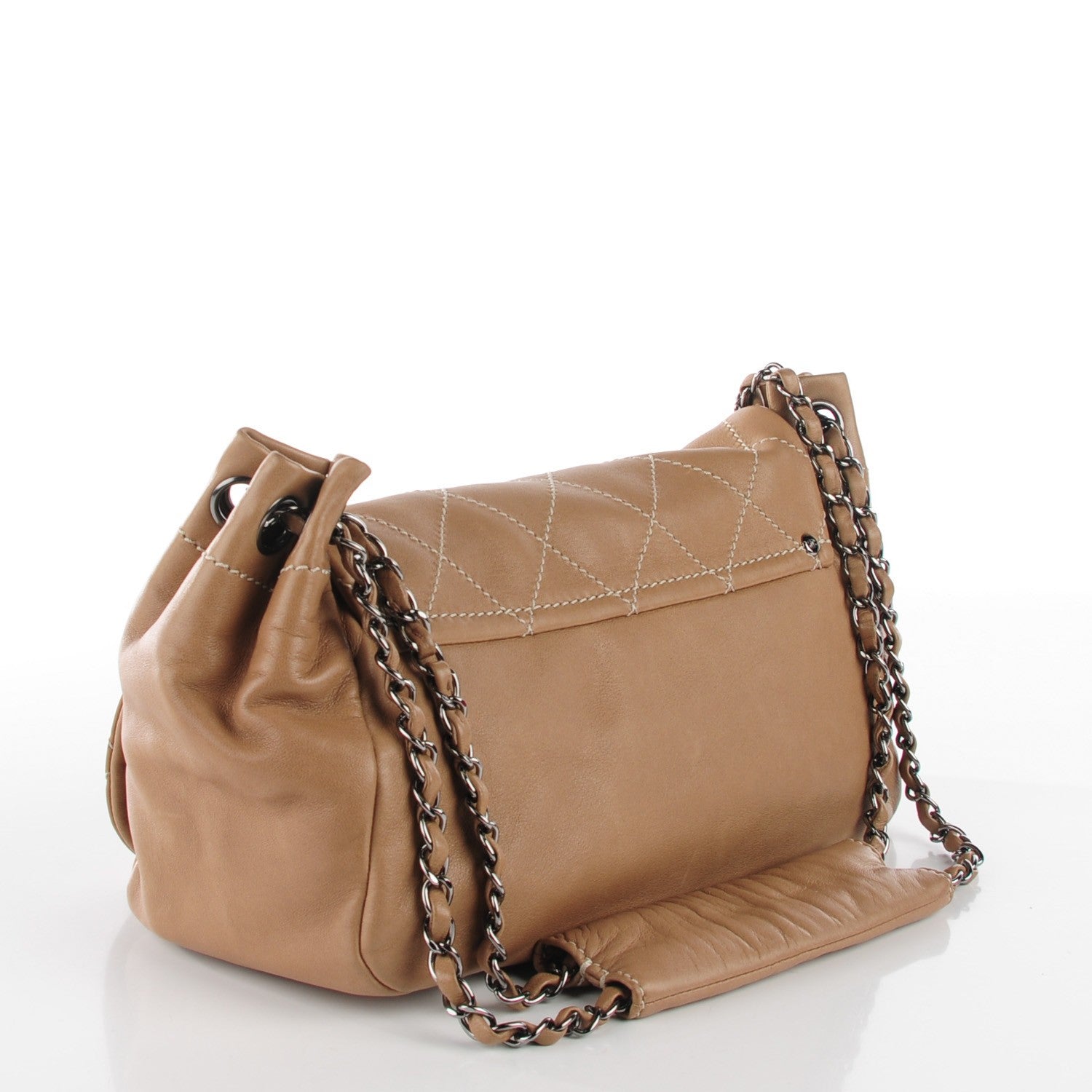 Chanel Lambskin Diamond Stitched Accordion Flap Beige 3 of 7