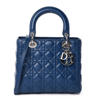 Christian Dior Lambskin Cannage Medium Lady Dior Blue 1 of 10