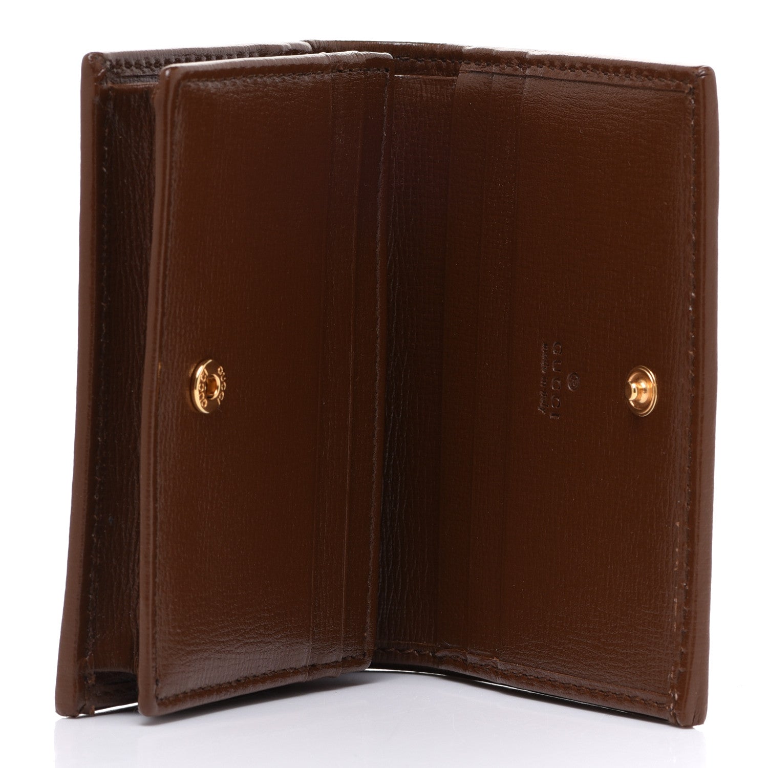Gucci GG Supreme Monogram Geometric Horsebit 1955 Card Case Wallet Beige Brown Sugar Multicolor 5 of 8