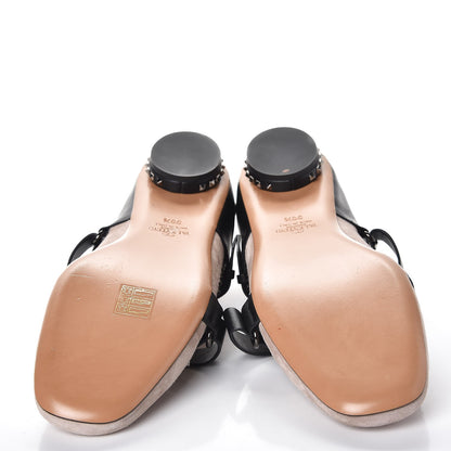 Valentino Garavani Suede Soul Rockstud Strappy Ballerina Flats 38.5 Poudre Black 5 of 11