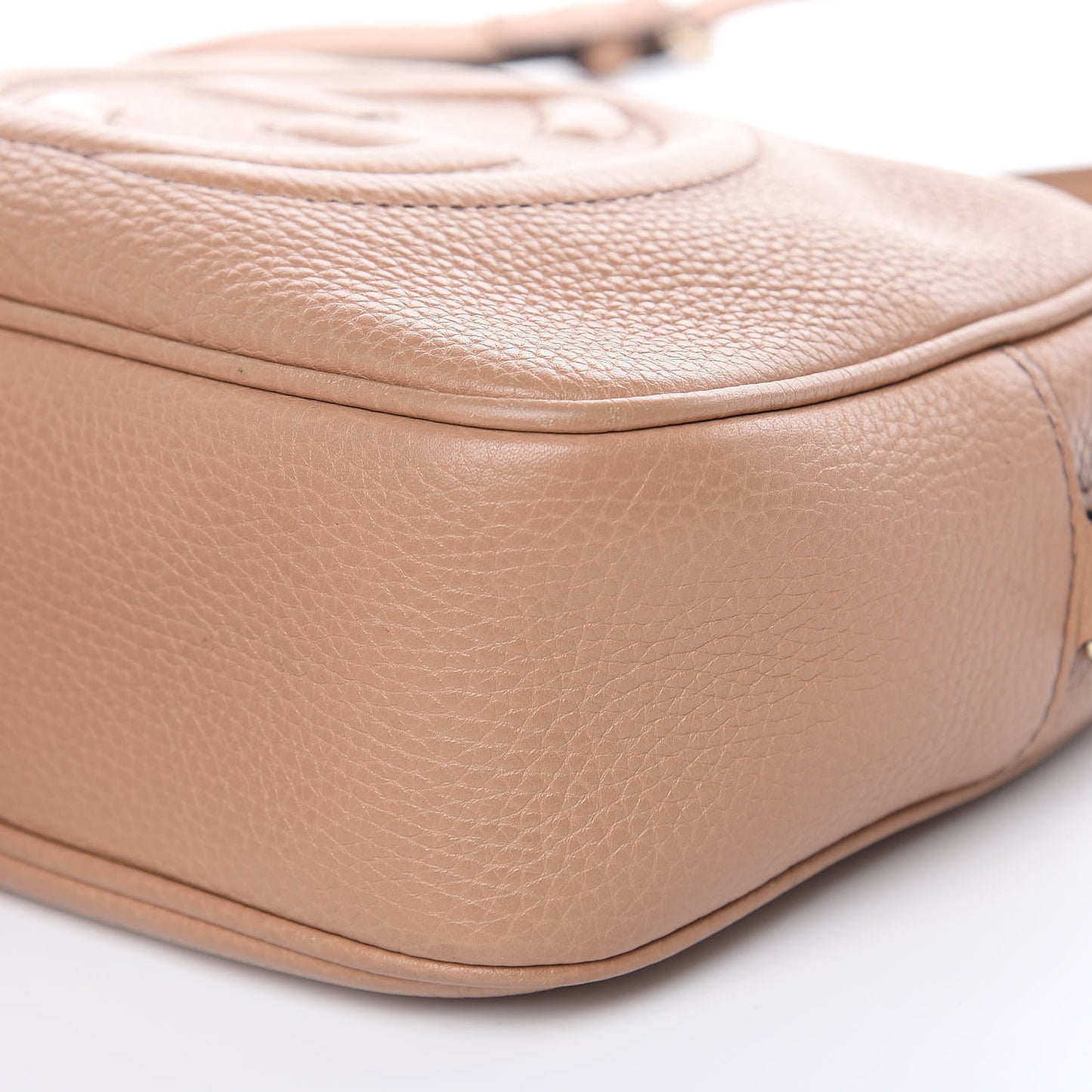 Pebbled Calfskin Small Soho Disco Bag Rose Beige