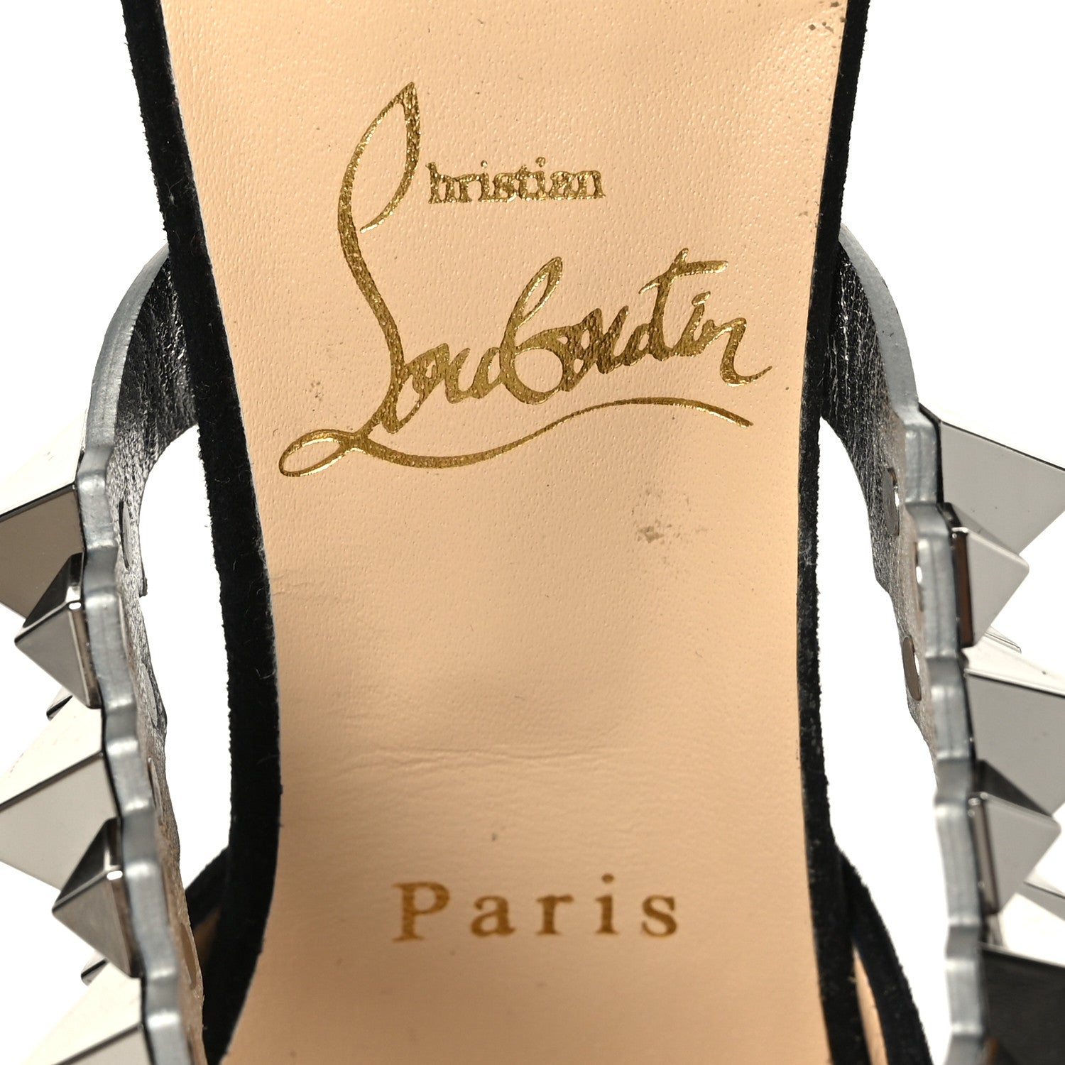 Christian Louboutin Veau Velours Specchio Planet Choc 80 Mule 38 Black 6 of 7