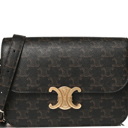 Celine Calfskin Triomphe Canvas Medium Triomphe Tan 7 of 11