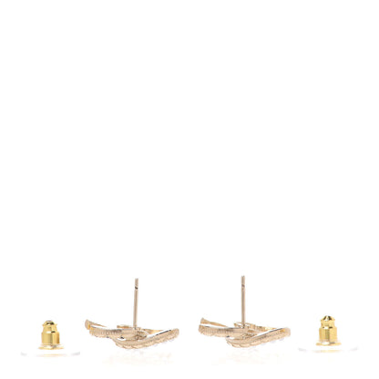Chanel Resin Pearl CC Earrings Gold Black 3 of 5