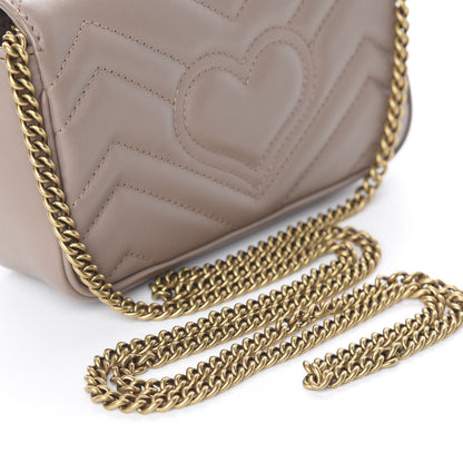 Gucci Calfskin Matelasse Super Mini GG Marmont Shoulder Bag Porcelain Rose 11 of 13