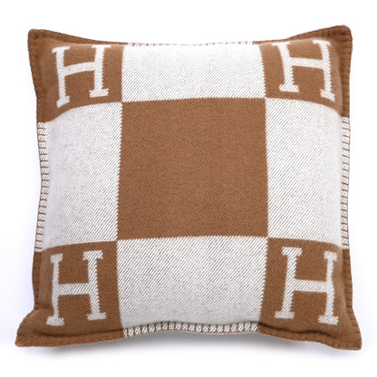 Hermes Wool Cashmere Avalon Pillow PM Ecru Camel 1 of 3