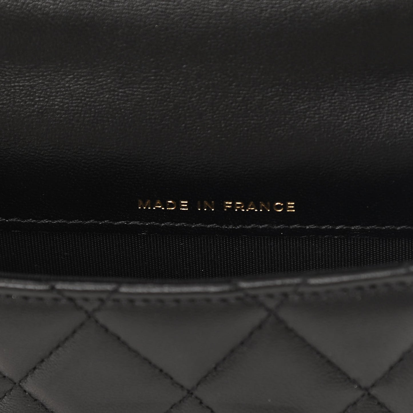 Lambskin Quilted Top Handle Flap Coin Purse With Chain Black
