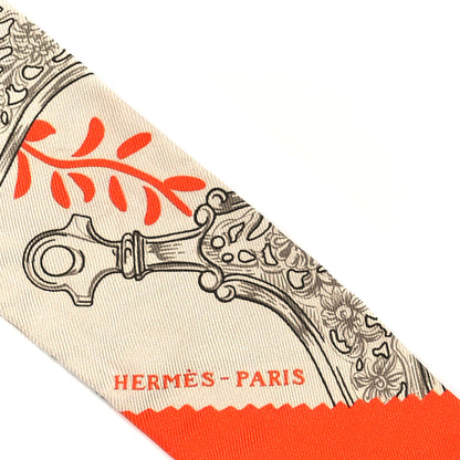 Hermes Silk Etriers Remix Twilly Verveine Orange Kaki 3 of 5