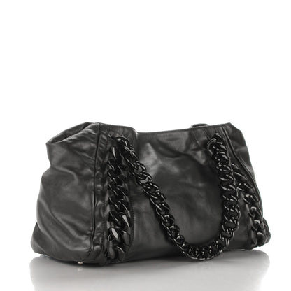 Chanel Calfskin Modern Chain Rhodoid East West Tote Black 3 of 7