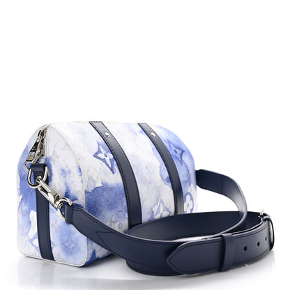 Louis Vuitton Monogram Watercolor City Keepall Blue 3 of 9