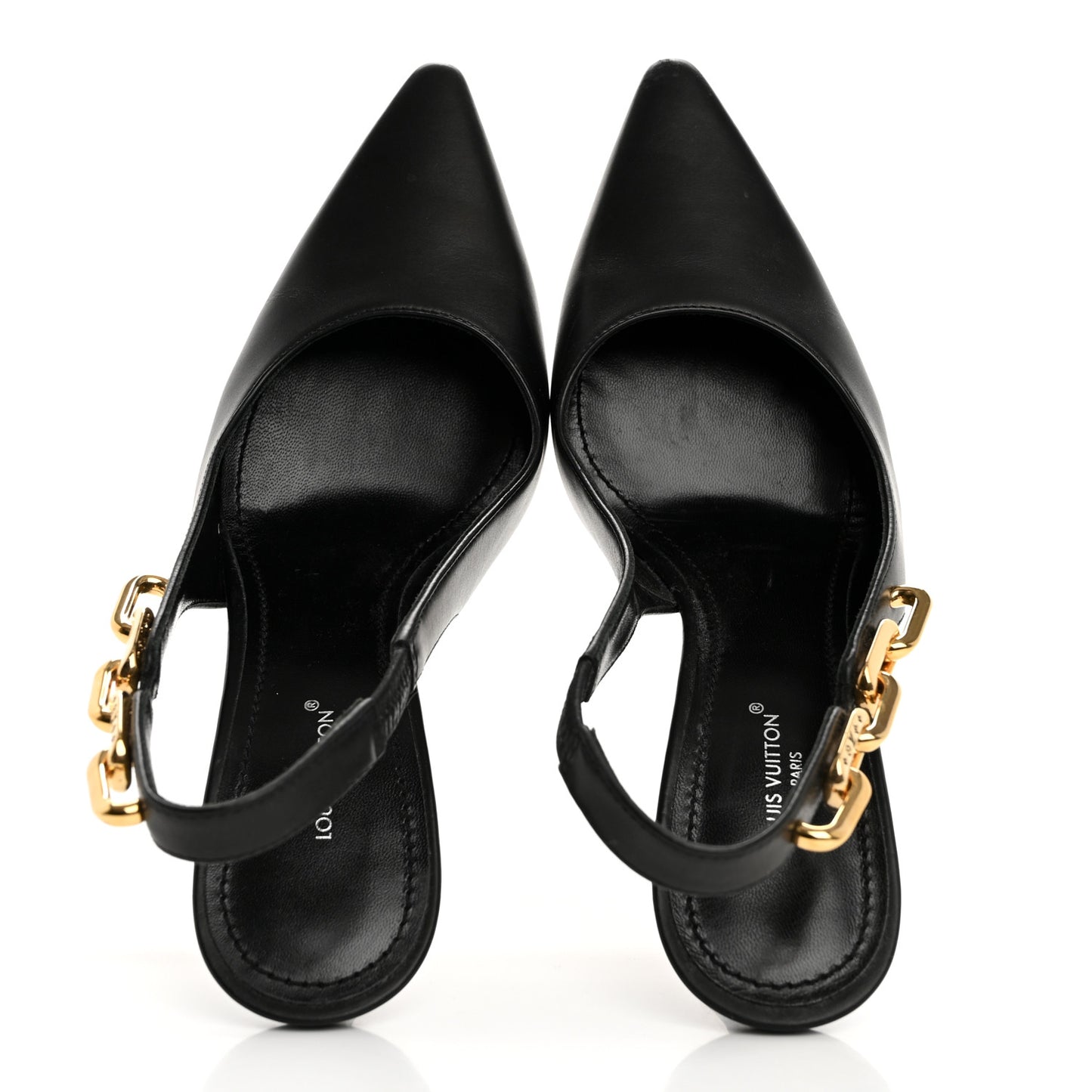 Calfskin Sparkle Slingback Pumps 36.5 Black
