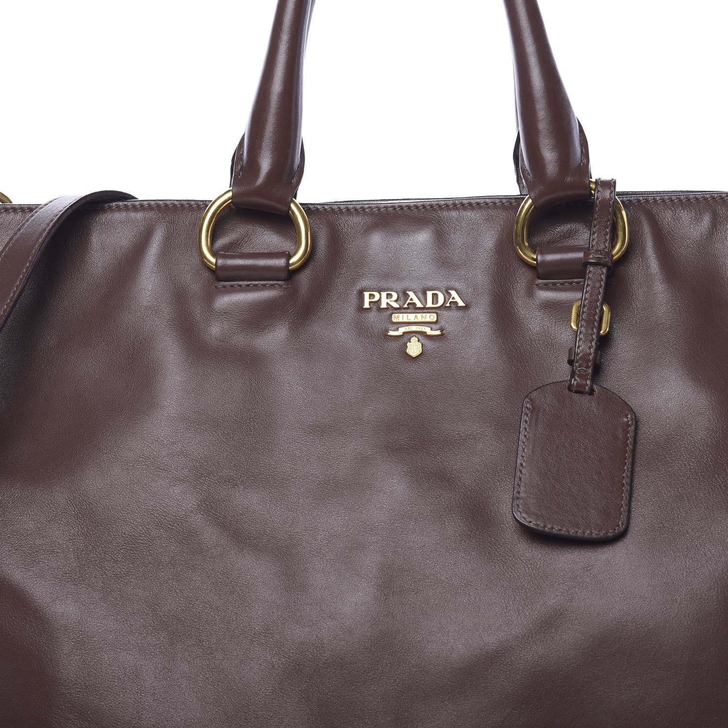 Prada Soft Calfskin Shopping Tote Nocciolo 11 of 14
