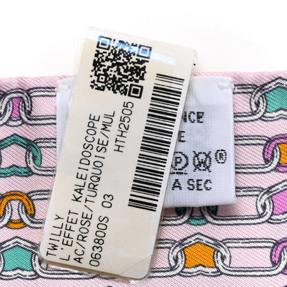 Hermes Silk L'Effet Kaleidoscope Twilly Rose Turquoise Multicolor 3 of 4