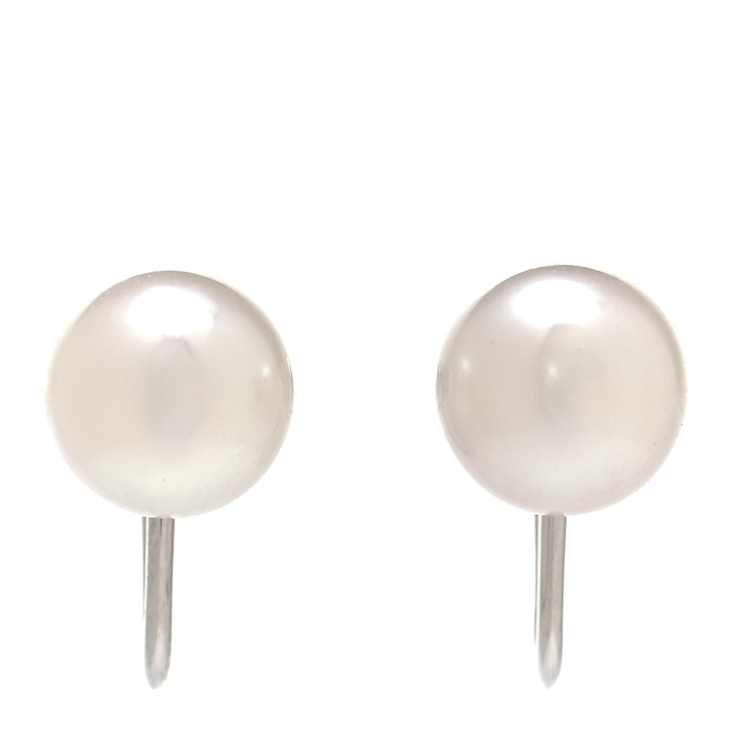 18K White Gold Akoya Pearl 8.5mm Screw Back Earrings