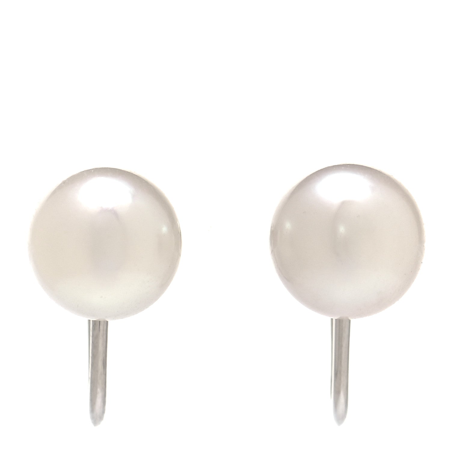 Mikimoto 18K White Gold Akoya Pearl 8.5mm Screw Back Earrings 2 of 5