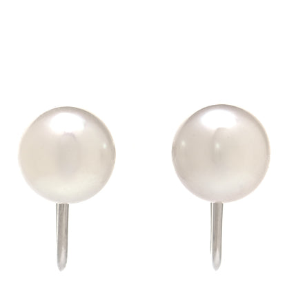 Mikimoto 18K White Gold Akoya Pearl 8.5mm Screw Back Earrings 2 of 5