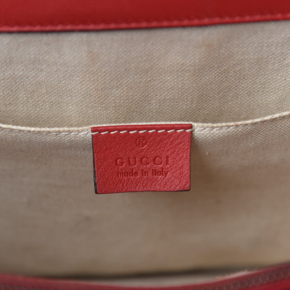 Gucci Moon Calfskin Web Large Dionysus Bamboo Top Handle Bag Hibiscus Red 8 of 13