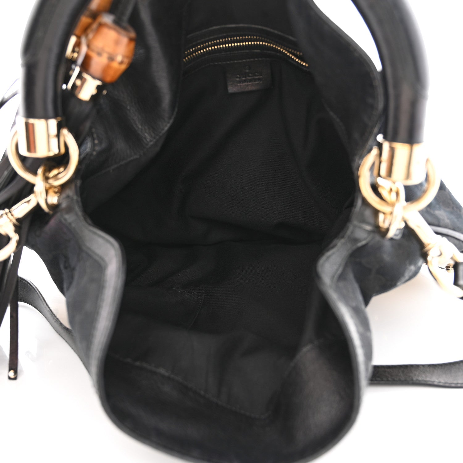 Gucci Monogram Medium Indy Top Handle Hobo Black 5 of 10