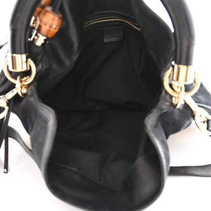 Gucci Monogram Medium Indy Top Handle Hobo Black 5 of 10