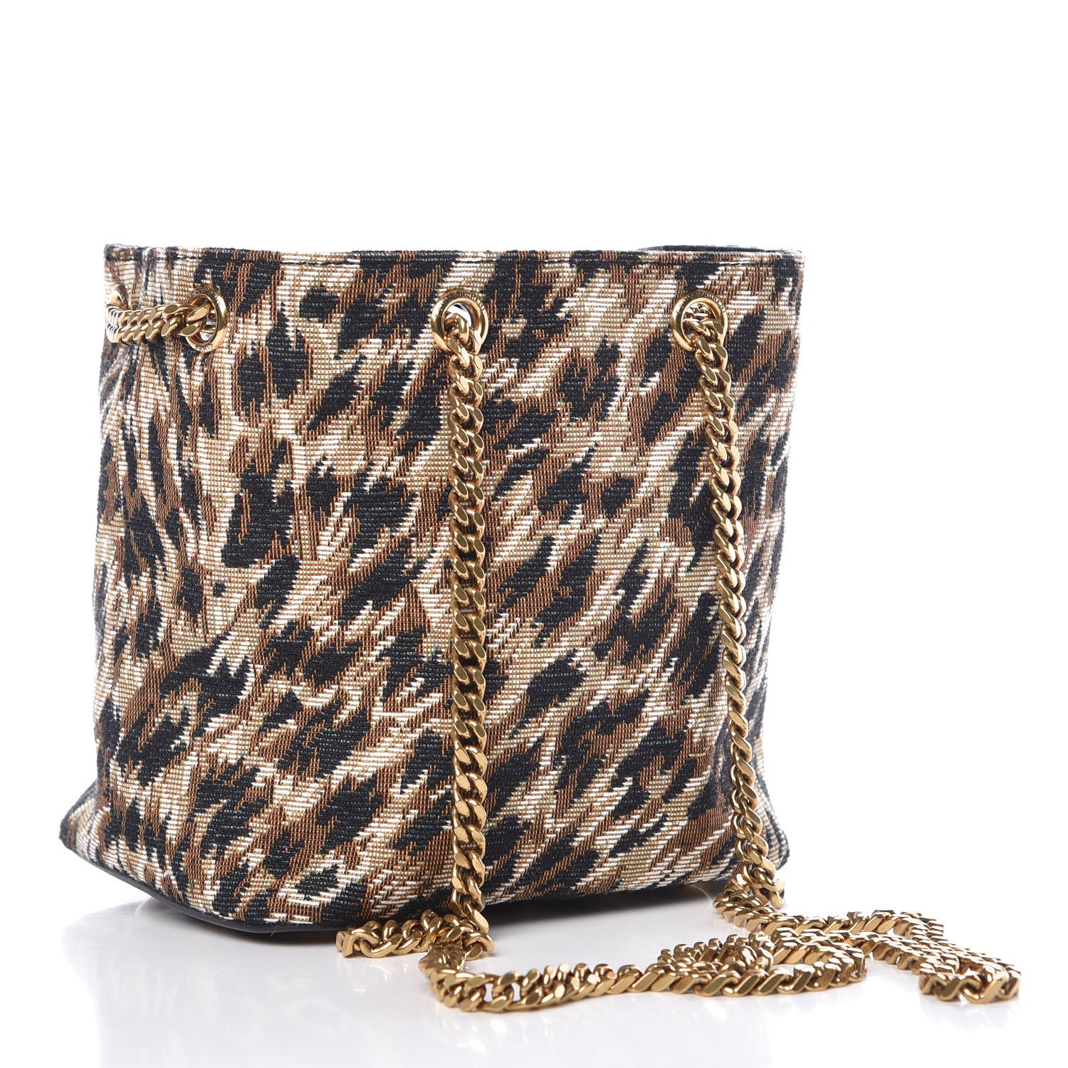 Saint Laurent Jaquard Leopard Baby Emmanuelle Bucket Bag 3 of 9