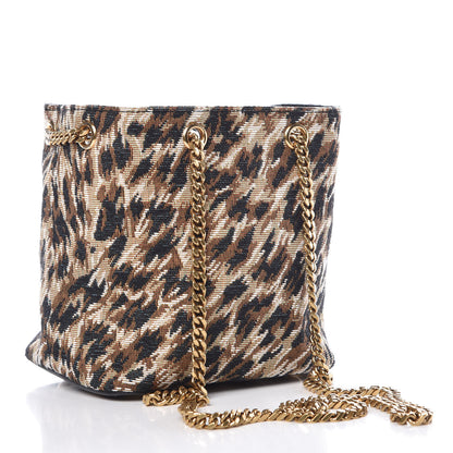 Saint Laurent Jaquard Leopard Baby Emmanuelle Bucket Bag 3 of 9