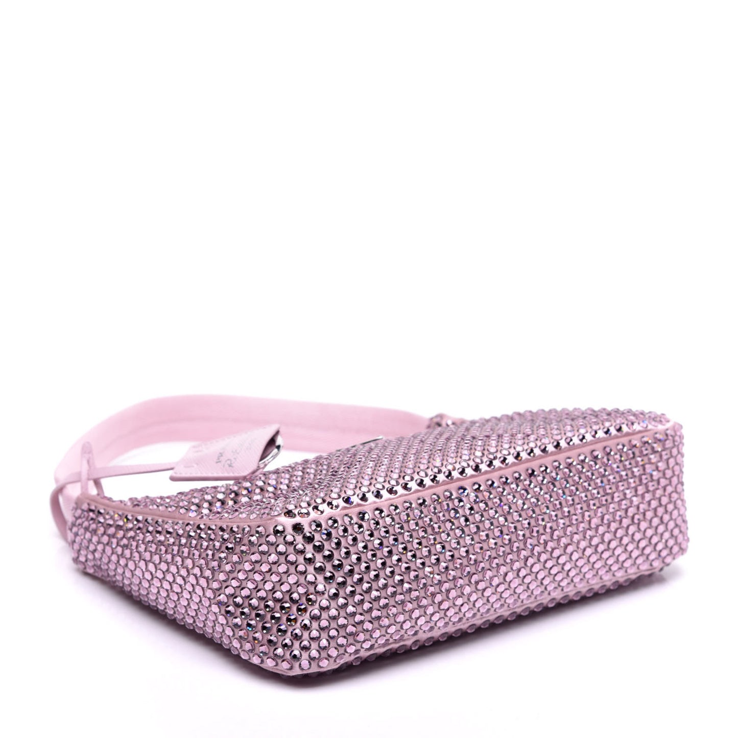 Satin Crystal Mini Re-Edition 2000 Bag Alabastro