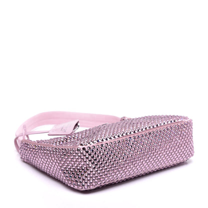 Prada Satin Crystal Mini Re-Edition 2000 Bag Alabastro 4 of 9
