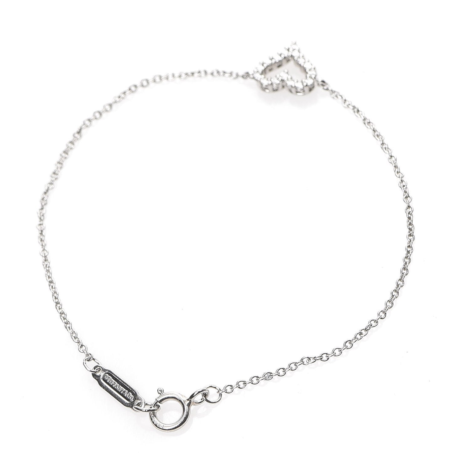 Platinum Diamond Heart Bracelet