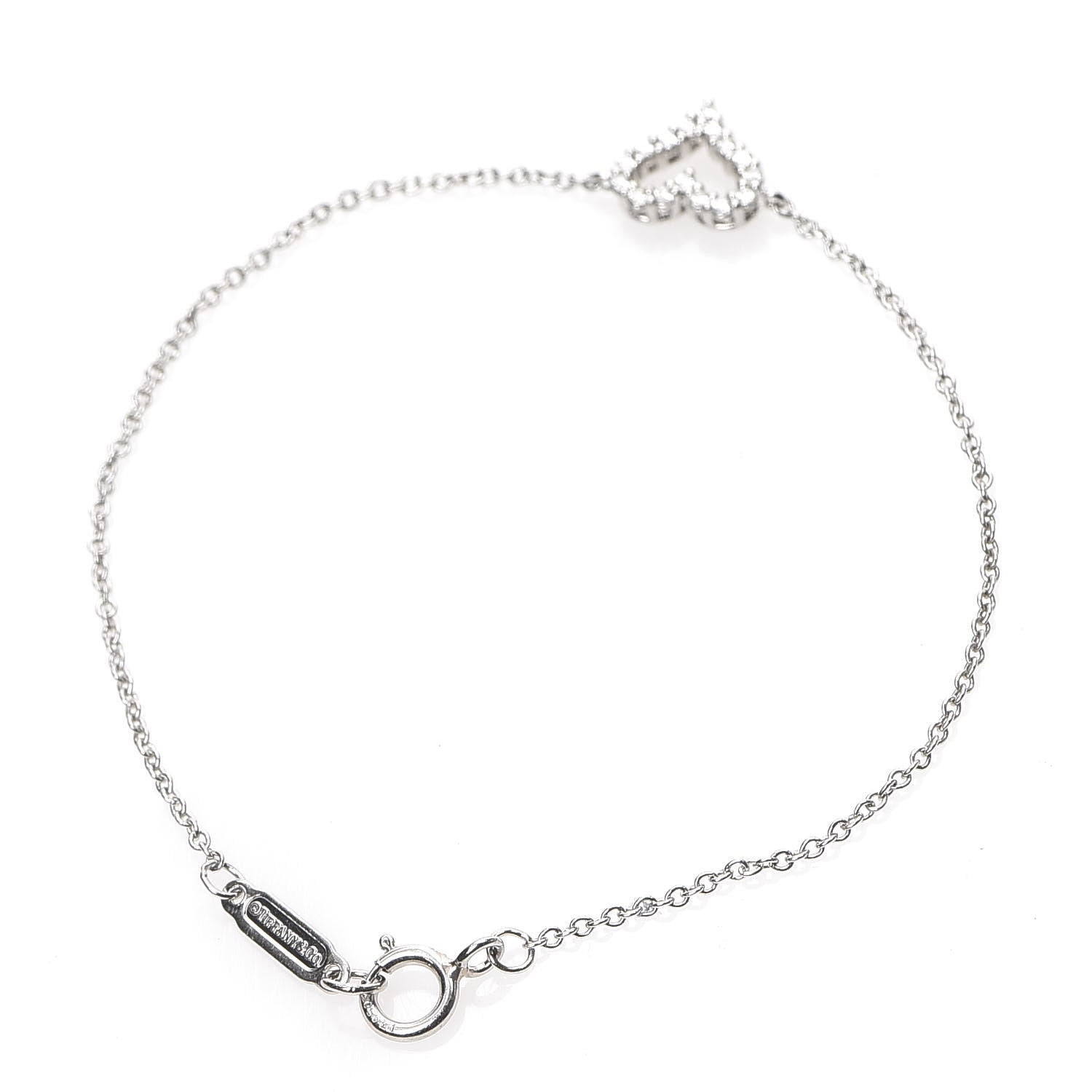 Tiffany Platinum Diamond Heart Bracelet 2 of 5