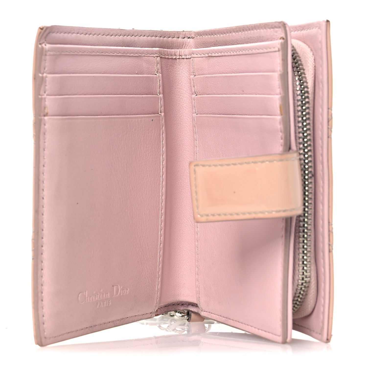 Christian Dior Patent Cannage Lady Dior Eden Wallet Rose Clair 5 of 15