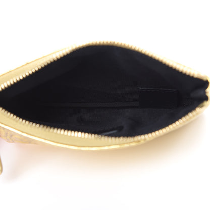 Chanel Metallic Calfskin Crocodile Embossed Cocodile Cosmetic Case Gold 5 of 8