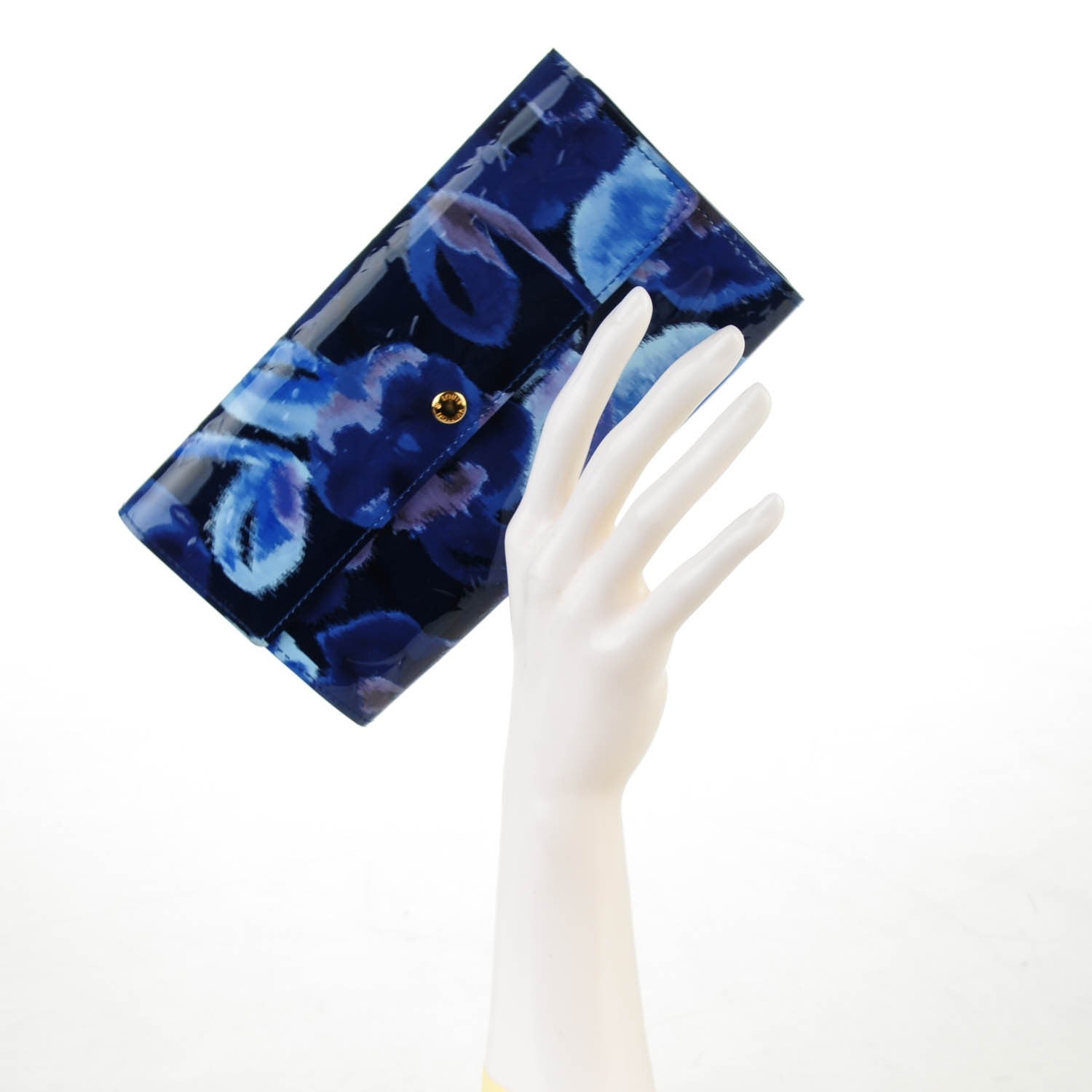 Louis Vuitton Vernis Ikat Sarah Wallet Grand Blue 2 of 9