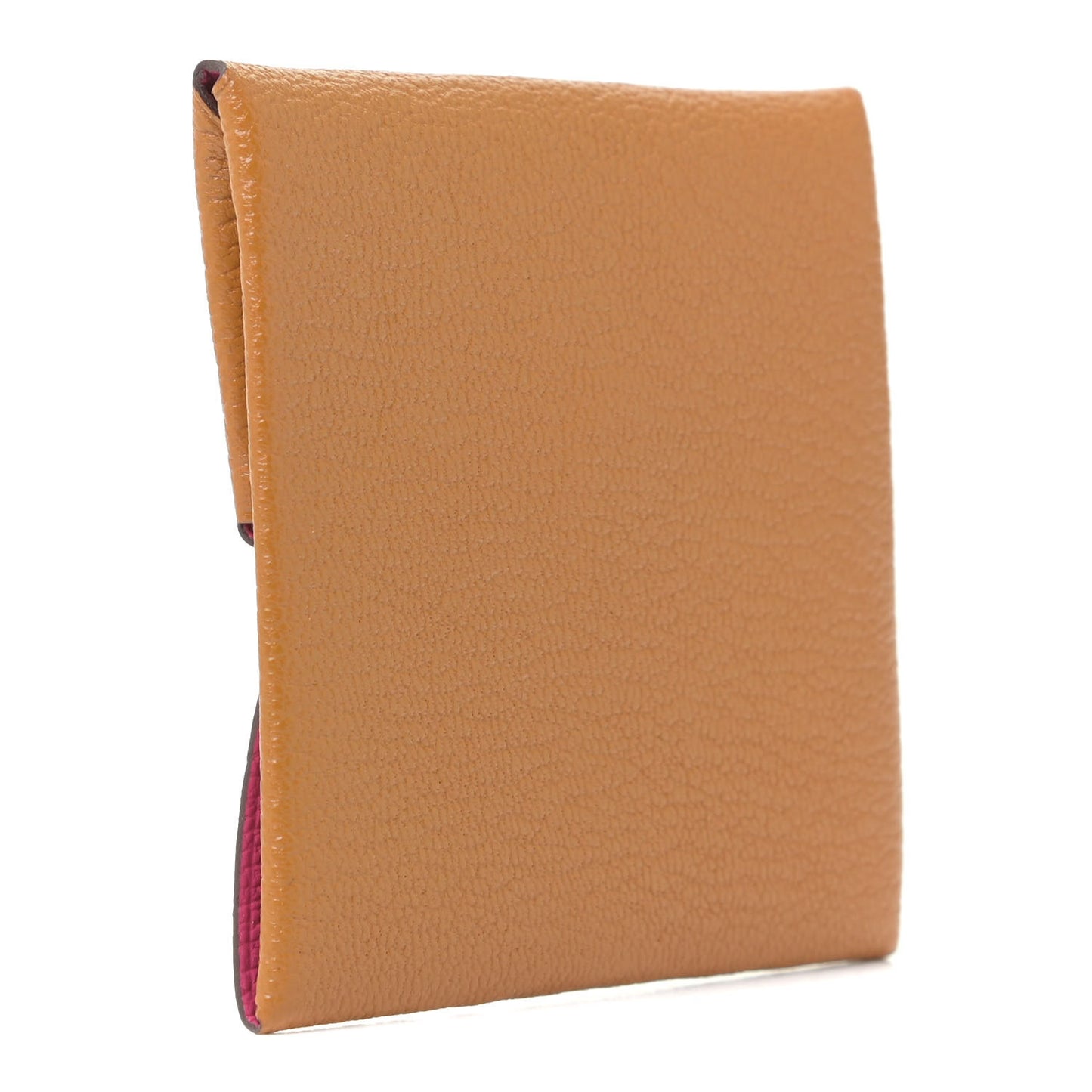 Chevre Mysore Bastia Verso Coin Purse Caramel Rose Shocking