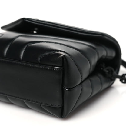 Saint Laurent Calfskin Y Quilted Monogram Monochrome Toy Loulou Crossbody Bag Black 10 of 10