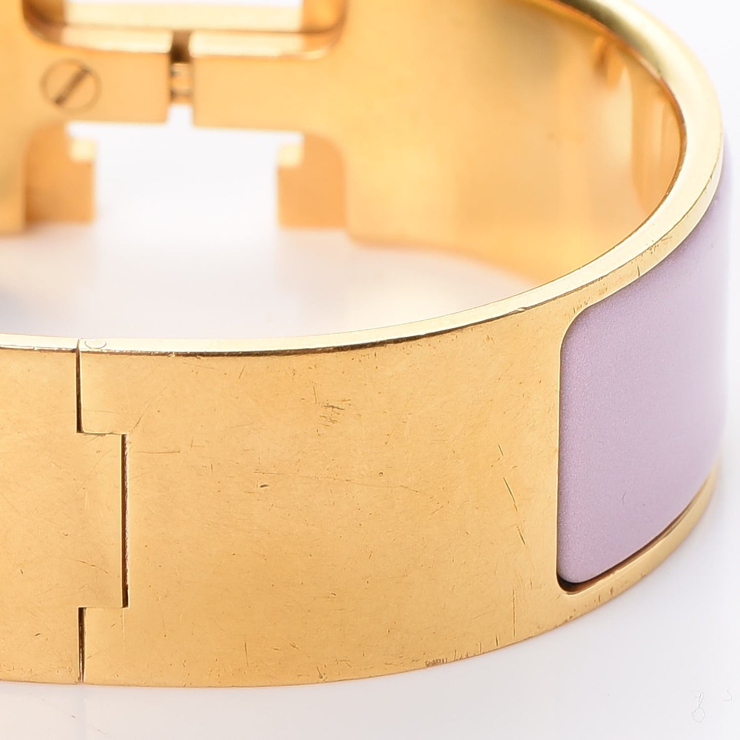 Enamel Wide Clic Clac H Bracelet PM Rose Dragee