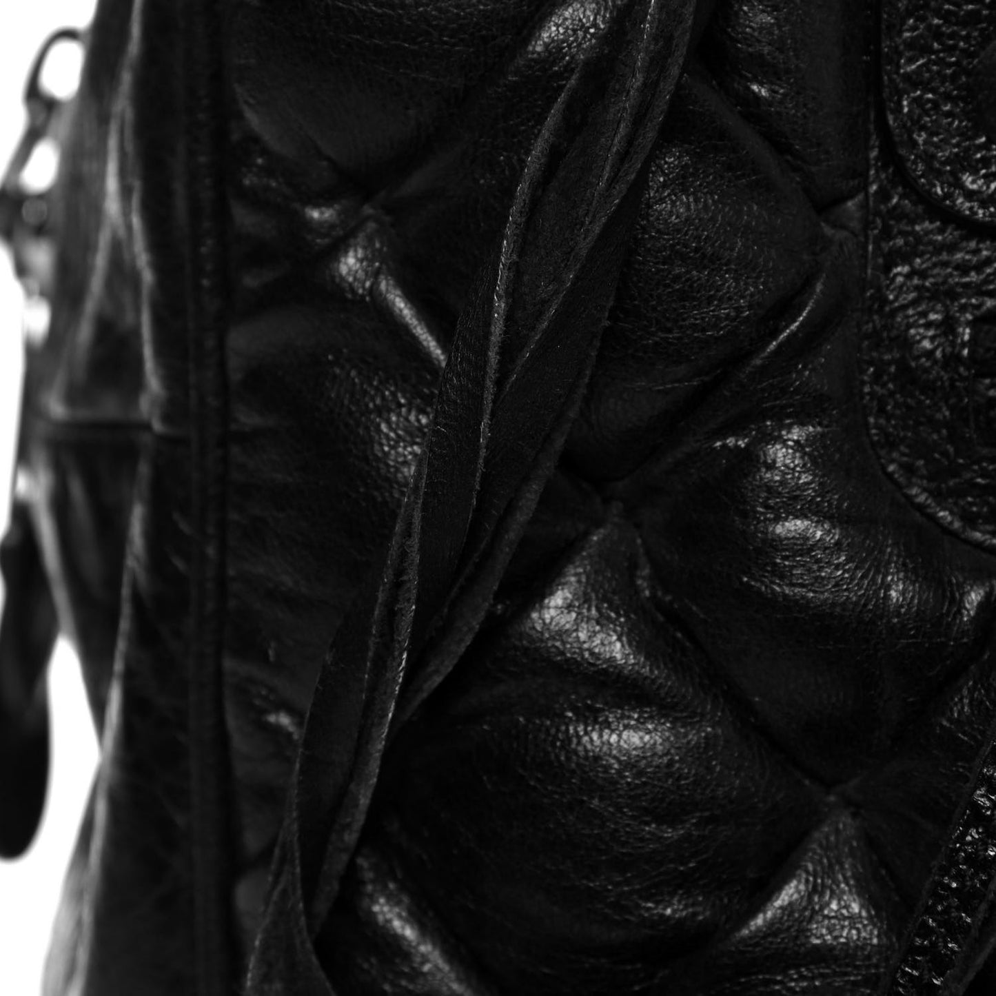 Chevre Quilted Matelasse MM Black