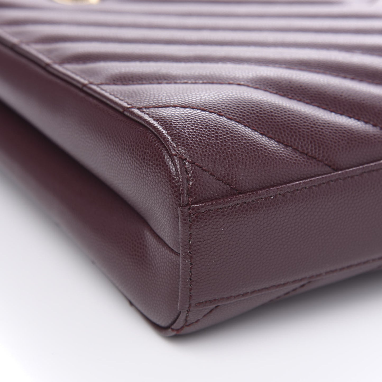 Grain de Poudre Matelasse Chevron Small Tribeca Shopping Bag Rouge Legoin