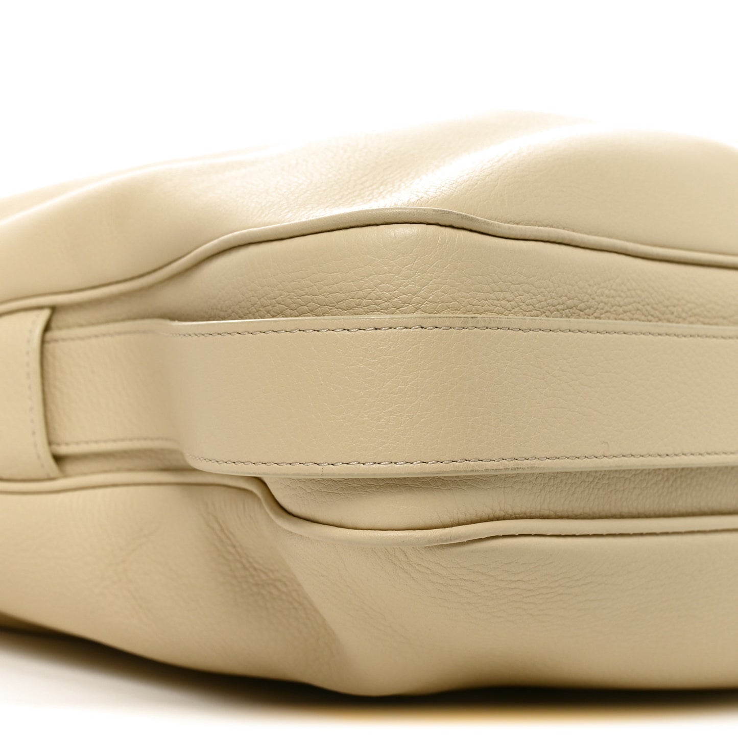 Supple Calfskin Large Romy Shoulder Bag Rice