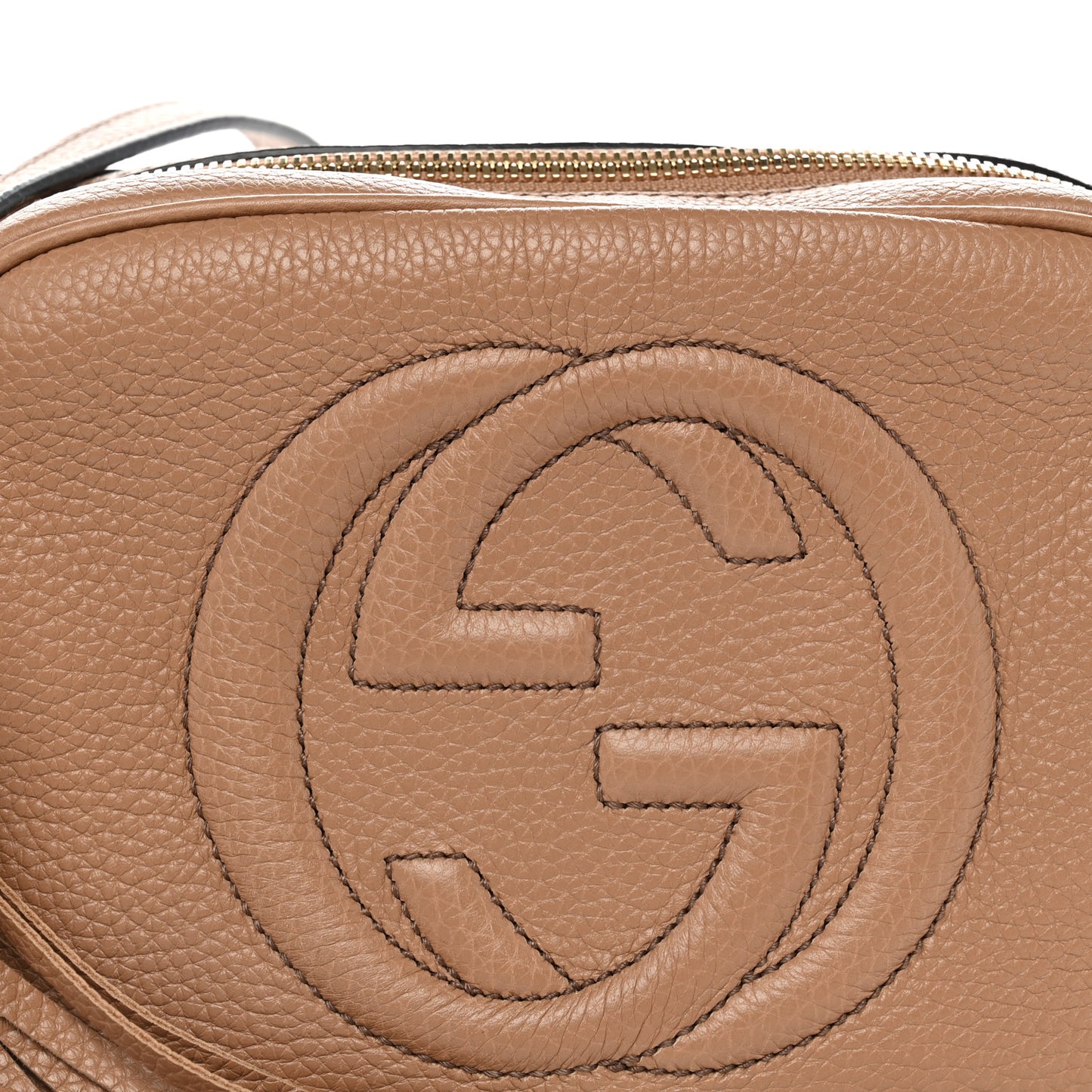 Pebbled Calfskin Small Soho Disco Bag Camelia